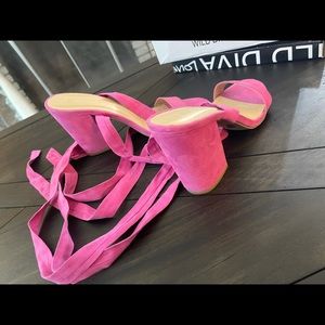 Fashion nova pink chunky heels
